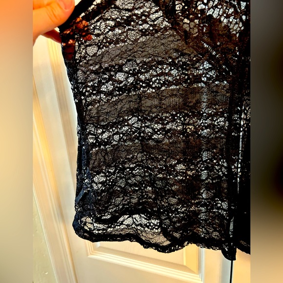 Moon Collection black split-back lace tank top. Juniors XL - Picture 3 of 7